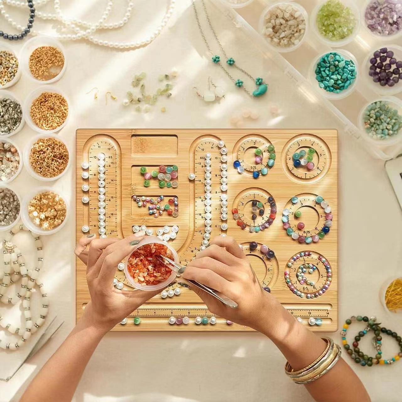 Jewelry Making Board - 8 tipi ahşap akın boncuk tepsisi